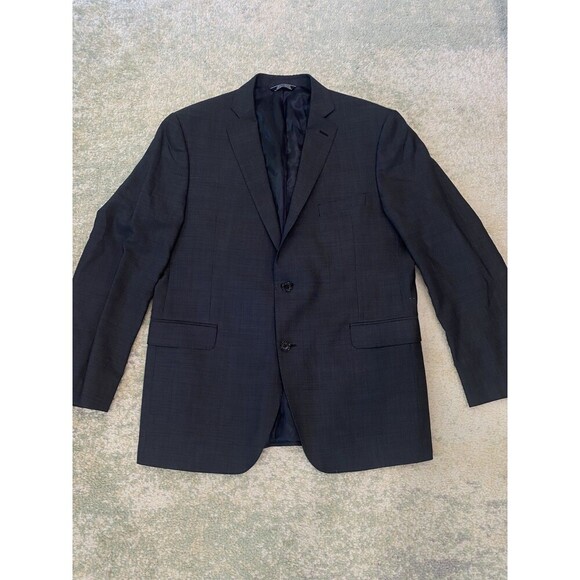 Saks Fifth Ave 100% Wool Size 44R Sport Coat Trim Fit Blazer Mens Charcoal Gray - Picture 1 of 8